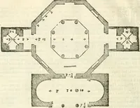 An illustration from I quattro libri dell'architettura di Andrea Palladio : ne' quali, dopò vn breue trattato de' cinque ordini, & di quelli auertimenti, che sono più necesarij nel fabricare : si tratta delle case private, delle vie, de i ponti, delle piazze, de i xisti, & de'tempij (1616)
