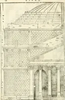 An illustration from I quattro libri dell'architettura di Andrea Palladio : ne' quali, dopò vn breue trattato de' cinque ordini, & di quelli auertimenti, che sono più necesarij nel fabricare : si tratta delle case private, delle vie, de i ponti, delle piazze, de i xisti, & de'tempij (1616)