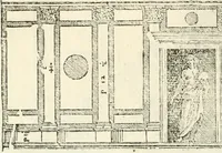 An illustration from I quattro libri dell'architettura di Andrea Palladio : ne' quali, dopò vn breue trattato de' cinque ordini, & di quelli auertimenti, che sono più necesarij nel fabricare : si tratta delle case private, delle vie, de i ponti, delle piazze, de i xisti, & de'tempij (1616)