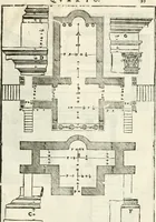 An illustration from I quattro libri dell'architettura di Andrea Palladio : ne' quali, dopò vn breue trattato de' cinque ordini, & di quelli auertimenti, che sono più necesarij nel fabricare : si tratta delle case private, delle vie, de i ponti, delle piazze, de i xisti, & de'tempij (1616)
