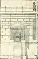 An illustration from I quattro libri dell'architettura di Andrea Palladio : ne' quali, dopò vn breue trattato de' cinque ordini, & di quelli auertimenti, che sono più necesarij nel fabricare : si tratta delle case private, delle vie, de i ponti, delle piazze, de i xisti, & de'tempij (1616)