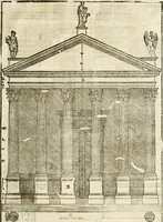 An illustration from I quattro libri dell'architettura di Andrea Palladio : ne' quali, dopò vn breue trattato de' cinque ordini, & di quelli auertimenti, che sono più necesarij nel fabricare : si tratta delle case private, delle vie, de i ponti, delle piazze, de i xisti, & de'tempij (1616)