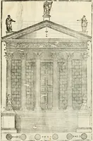 An illustration from I quattro libri dell'architettura di Andrea Palladio : ne' quali, dopò vn breue trattato de' cinque ordini, & di quelli auertimenti, che sono più necesarij nel fabricare : si tratta delle case private, delle vie, de i ponti, delle piazze, de i xisti, & de'tempij (1616)