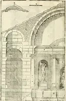 An illustration from I quattro libri dell'architettura di Andrea Palladio : ne' quali, dopò vn breue trattato de' cinque ordini, & di quelli auertimenti, che sono più necesarij nel fabricare : si tratta delle case private, delle vie, de i ponti, delle piazze, de i xisti, & de'tempij (1616)