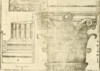 An illustration from I quattro libri dell'architettura di Andrea Palladio : ne' quali, dopò vn breue trattato de' cinque ordini, & di quelli auertimenti, che sono più necesarij nel fabricare : si tratta delle case private, delle vie, de i ponti, delle piazze, de i xisti, & de'tempij (1616)