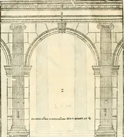 An illustration from I quattro libri dell'architettura di Andrea Palladio : ne' quali, dopò vn breue trattato de' cinque ordini, & di quelli auertimenti, che sono più necesarij nel fabricare : si tratta delle case private, delle vie, de i ponti, delle piazze, de i xisti, & de'tempij (1616)