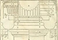An illustration from I quattro libri dell'architettura di Andrea Palladio : ne' quali, dopò vn breue trattato de' cinque ordini, & di quelli auertimenti, che sono più necesarij nel fabricare : si tratta delle case private, delle vie, de i ponti, delle piazze, de i xisti, & de'tempij (1616)