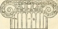 An illustration from I quattro libri dell'architettura di Andrea Palladio : ne' quali, dopò vn breue trattato de' cinque ordini, & di quelli auertimenti, che sono più necesarij nel fabricare : si tratta delle case private, delle vie, de i ponti, delle piazze, de i xisti, & de'tempij (1616)