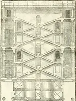 An illustration from I quattro libri dell'architettura di Andrea Palladio : ne' quali, dopò vn breue trattato de' cinque ordini, & di quelli auertimenti, che sono più necesarij nel fabricare : si tratta delle case private, delle vie, de i ponti, delle piazze, de i xisti, & de'tempij (1616)