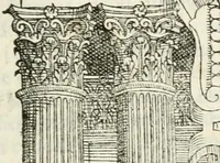 An illustration from I quattro libri dell'architettura di Andrea Palladio : ne' quali, dopò vn breue trattato de' cinque ordini, & di quelli auertimenti, che sono più necesarij nel fabricare : si tratta delle case private, delle vie, de i ponti, delle piazze, de i xisti, & de'tempij (1616)
