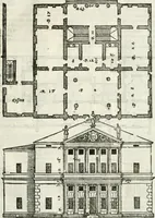 An illustration from I quattro libri dell'architettura di Andrea Palladio : ne' quali, dopò vn breue trattato de' cinque ordini, & di quelli auertimenti, che sono più necesarij nel fabricare : si tratta delle case private, delle vie, de i ponti, delle piazze, de i xisti, & de'tempij (1616)