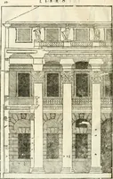 An illustration from I quattro libri dell'architettura di Andrea Palladio : ne' quali, dopò vn breue trattato de' cinque ordini, & di quelli auertimenti, che sono più necesarij nel fabricare : si tratta delle case private, delle vie, de i ponti, delle piazze, de i xisti, & de'tempij (1616)
