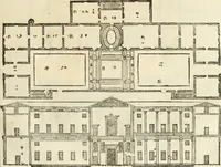 An illustration from I quattro libri dell'architettura di Andrea Palladio : ne' quali, dopò vn breue trattato de' cinque ordini, & di quelli auertimenti, che sono più necesarij nel fabricare : si tratta delle case private, delle vie, de i ponti, delle piazze, de i xisti, & de'tempij (1616)