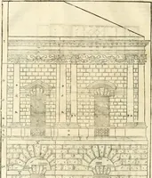 An illustration from I quattro libri dell'architettura di Andrea Palladio : ne' quali, dopò vn breue trattato de' cinque ordini, & di quelli auertimenti, che sono più necesarij nel fabricare : si tratta delle case private, delle vie, de i ponti, delle piazze, de i xisti, & de'tempij (1616)