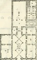 An illustration from I quattro libri dell'architettura di Andrea Palladio : ne' quali, dopò vn breue trattato de' cinque ordini, & di quelli auertimenti, che sono più necesarij nel fabricare : si tratta delle case private, delle vie, de i ponti, delle piazze, de i xisti, & de'tempij (1616)