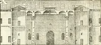 An illustration from I quattro libri dell'architettura di Andrea Palladio : ne' quali, dopò vn breue trattato de' cinque ordini, & di quelli auertimenti, che sono più necesarij nel fabricare : si tratta delle case private, delle vie, de i ponti, delle piazze, de i xisti, & de'tempij (1616)