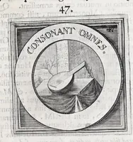 An illustration from Quinquagena symbolorum heroica, in praecipua capita et dogmata S. regulae sanctissimi monachorum patris et legislatoris Benedicti, omnium justorum spiritu pleni : ad recolligendum animum horis succisivis concepta, et exegesibus brevibus metrico-prosaicis asceticis illustrata (1741)