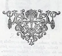 An illustration from Quinquagena symbolorum heroica, in praecipua capita et dogmata S. regulae sanctissimi monachorum patris et legislatoris Benedicti, omnium justorum spiritu pleni : ad recolligendum animum horis succisivis concepta, et exegesibus brevibus metrico-prosaicis asceticis illustrata (1741)