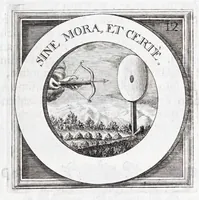 Picture 10 of 33 from Quinquagena symbolorum heroica, in praecipua capita et dogmata S. regulae sanctissimi monachorum patris et legislatoris Benedicti, omnium justorum spiritu pleni : ad recolligendum animum horis succisivis concepta, et exegesibus brevibus metrico-prosaicis asceticis illustrata (1741), leaf 33