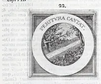 Picture 16 of 33 from Quinquagena symbolorum heroica, in praecipua capita et dogmata S. regulae sanctissimi monachorum patris et legislatoris Benedicti, omnium justorum spiritu pleni : ad recolligendum animum horis succisivis concepta, et exegesibus brevibus metrico-prosaicis asceticis illustrata (1741), leaf 53