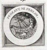 An illustration from Quinquagena symbolorum heroica, in praecipua capita et dogmata S. regulae sanctissimi monachorum patris et legislatoris Benedicti, omnium justorum spiritu pleni : ad recolligendum animum horis succisivis concepta, et exegesibus brevibus metrico-prosaicis asceticis illustrata (1741)