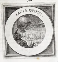 Picture 22 of 33 from Quinquagena symbolorum heroica, in praecipua capita et dogmata S. regulae sanctissimi monachorum patris et legislatoris Benedicti, omnium justorum spiritu pleni : ad recolligendum animum horis succisivis concepta, et exegesibus brevibus metrico-prosaicis asceticis illustrata (1741), leaf 77