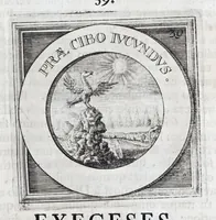 Picture 25 of 33 from Quinquagena symbolorum heroica, in praecipua capita et dogmata S. regulae sanctissimi monachorum patris et legislatoris Benedicti, omnium justorum spiritu pleni : ad recolligendum animum horis succisivis concepta, et exegesibus brevibus metrico-prosaicis asceticis illustrata (1741), leaf 87