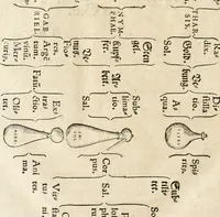 An illustration from Quinta essentia, das ist, Die höchste Subtilitet, Krafft vnd Wirckung, beyder der fürtrefflichsten, vnd menschlichem Geschlecht am nützlichsten Künsten, der Medicin vnd Alchemy : auch wie nahe diese beyde mit Sipschafft gefreund vnd verwandt sind, vnd das eine ohn beystandt der andern nicht nütz sey, oder in den menschlichen Cörpern zu wircken kein Krafft habe : Vergleichung der alten und newen Medicin, vnd wie alle Subtiliteten ausgezogen, die Element geschieden, alle Corpora gemutirt ... : jetzt von newem, sampt Eröffnung der vertunckelten Sententz, Wort vnd Namen, gemehret vnd gebessert (1574)