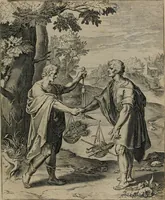 An illustration from Quinti Horatii Flacci emblemata : imaginibus in aes incisis, notisq[ue], illustrata (1612)