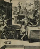 An illustration from Quinti Horatii Flacci emblemata : imaginibus in aes incisis, notisq[ue], illustrata (1612)