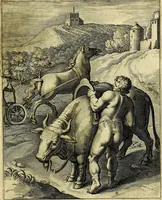 Picture 70 of 104 from Quinti Horatii Flacci emblemata imaginibus in æs incis, notisq́; illustrata (1612), leaf 154