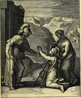 Picture 4 of 104 from Quinti Horatii Flacci emblemata imaginibus in æs incis, notisq́; illustrata (1612), leaf 18