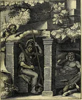 An illustration from Quinti Horatii Flacci emblemata imaginibus in æs incis, notisq́; illustrata (1612)