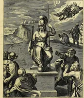 Picture 10 of 104 from Quinti Horatii Flacci emblemata imaginibus in æs incis, notisq́; illustrata (1612), leaf 30