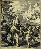 Picture 18 of 104 from Quinti Horatii Flacci emblemata imaginibus in æs incis, notisq́; illustrata (1612), leaf 48