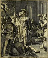 Picture 22 of 104 from Quinti Horatii Flacci emblemata imaginibus in æs incis, notisq́; illustrata (1612), leaf 56