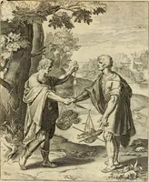 Picture 70 of 107 from Quinti Horatij Flacci Emblemata : imaginibus in aes incisis, notis[que] illustrata (1612), leaf 142
