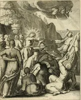 An illustration from Quinti Horatij Flacci Emblemata : imaginibus in aes incisis, notis[que] illustrata (1612)