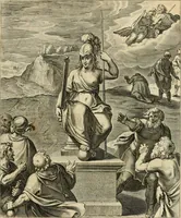 Picture 12 of 107 from Quinti Horatij Flacci Emblemata : imaginibus in aes incisis, notis[que] illustrata (1612), leaf 28