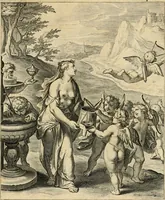 An illustration from Quinti Horatij Flacci Emblemata : imaginibus in aes incisis, notis[que] illustrata (1612)