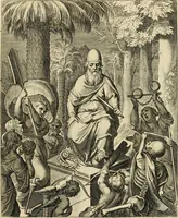 Picture 41 of 107 from Quinti Horatij Flacci Emblemata : imaginibus in aes incisis, notis[que] illustrata (1612), leaf 86