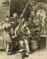 Picture 46 of 107 from Quinti Horatij Flacci Emblemata : imaginibus in aes incisis, notis[que] illustrata (1612), leaf 96