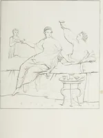 An illustration from Raccolta de' piu belli ed interessanti dipinti, musaici ed altri monumenti rinvenuti negli scavi di Ercolano, di Pompei, e di Stabia, che ammiransi nel Museo nazionale.. (1876)