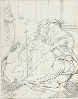 An illustration from Raccolta de' piu belli ed interessanti dipinti, musaici ed altri monumenti rinvenuti negli scavi di Ercolano, di Pompei, e di Stabia, che ammiransi nel Museo nazionale.. (1876)