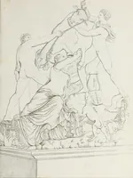 An illustration from Raccolta de' piu belli ed interessanti dipinti, musaici ed altri monumenti rinvenuti negli scavi di Ercolano, di Pompei, e di Stabia, che ammiransi nel Museo nazionale.. (1876)