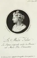An illustration from Raccolta di dodici busti cavati dalle antiche statue originali : e sono l'Apollo citaredo colle muse, e l'Apollo detto di Belvedere, queste si ammirano nel Museo Pio-Clementino, la Venere de Medici, nel Museo ducale in Firenze (1794)