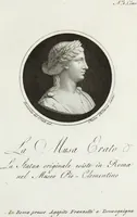 An illustration from Raccolta di dodici busti cavati dalle antiche statue originali : e sono l'Apollo citaredo colle muse, e l'Apollo detto di Belvedere, queste si ammirano nel Museo Pio-Clementino, la Venere de Medici, nel Museo ducale in Firenze (1794)