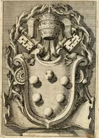 An illustration from Raccolta di varie targhe di Roma fatte da professori primarj, disegnate, ed intagliate da Filippo Juvarra, architetto (1711)