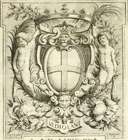 An illustration from Racconto delle pvbliche allegrezze fatte dalla citta di Milano alli iv. febraro MDCXXX. per la felice nascita del sereniss. primogenito di Spagna Baldasar Carlo Dominico (1630)