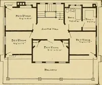 An illustration from Radford's artistic bungalows : unique collection of 208 designs, best modern ideas in bungalow architecture. (1908)